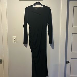 Dress sleeve maxi dress with cutout front